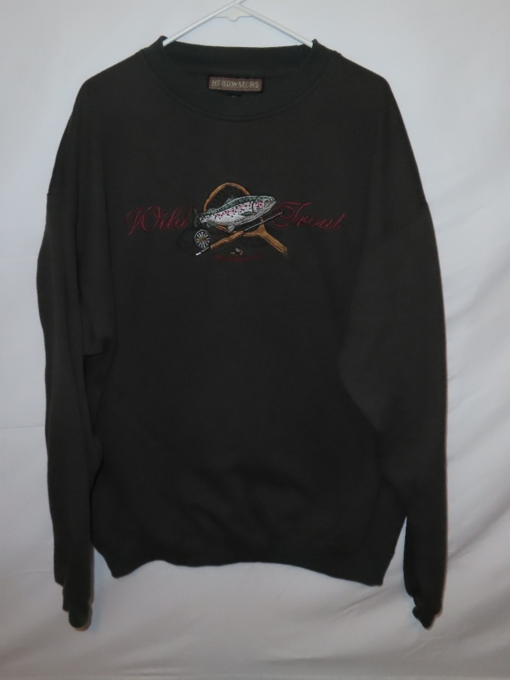 Headwaters Vintage Wild Trout Embroidered Crewneck Sweatshirt
